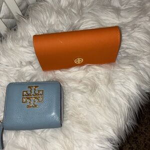 Tory Burch Orange glass case and Blue Wallet bundled